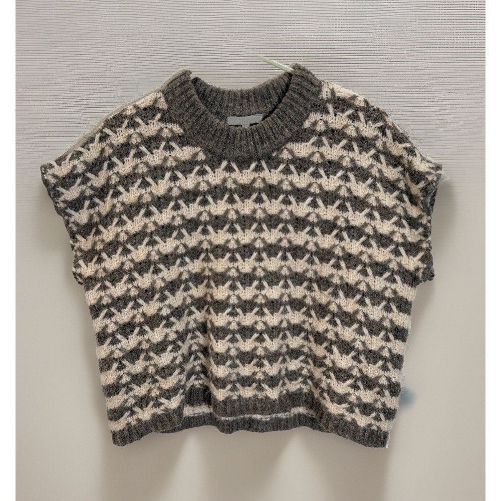 Madewell Sweater Womens Chunky Knit Wool Blend Sz Medium Boxy Crop *Read Descrip